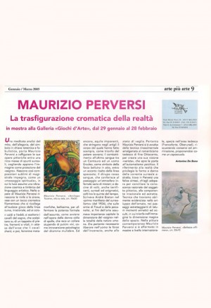 Maurizio Perversi on Arte più arte, January / March 2005